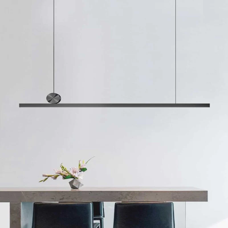 Lineaire Hanglamp Dimbaar LED Aluminium Zwart 100-200cm Eettafel Woonkamer Modern Scandinavisch Design | Sansoti
