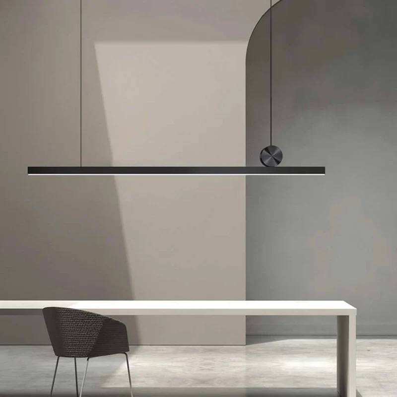 Lineaire Hanglamp Dimbaar LED Aluminium Zwart 100-200cm Eettafel Woonkamer Modern Scandinavisch Design | Sansoti