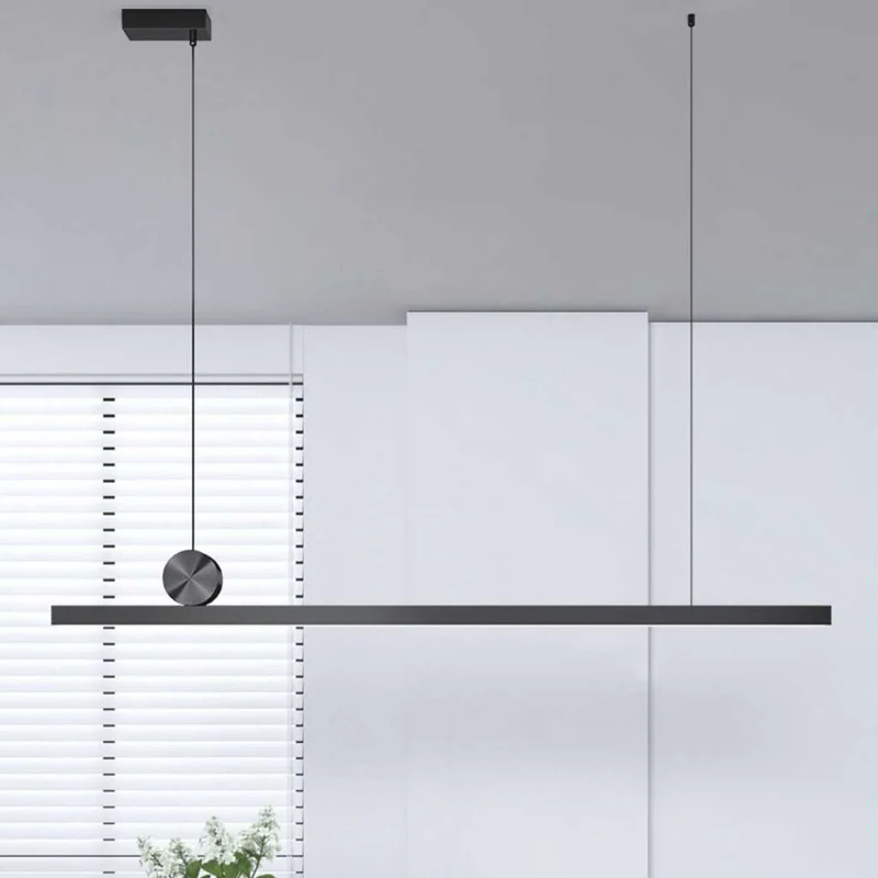 Lineaire Hanglamp Dimbaar LED Aluminium Zwart 100-200cm Eettafel Woonkamer Modern Scandinavisch Design | Sansoti