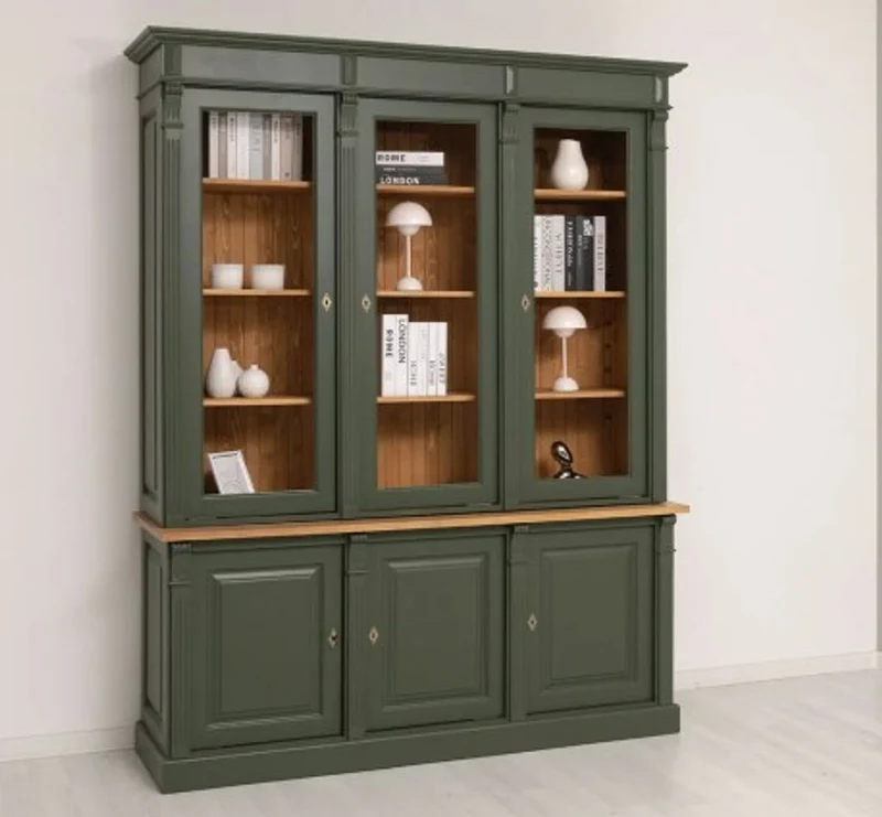 Casa Padrino Vitrine im Landhausstil mit 3 Türen, 183 x 51 x 228 cm