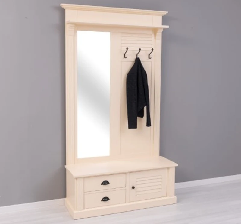 Casa Padrino Garderobe im Landhausstil mit 1 Tür und 2 Schubladen, 121 x 41 x 210 cm
