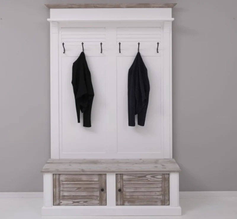 Casa Padrino Garderobe im Landhausstil mit 2 Türen, 140 x 41 x 210 cm