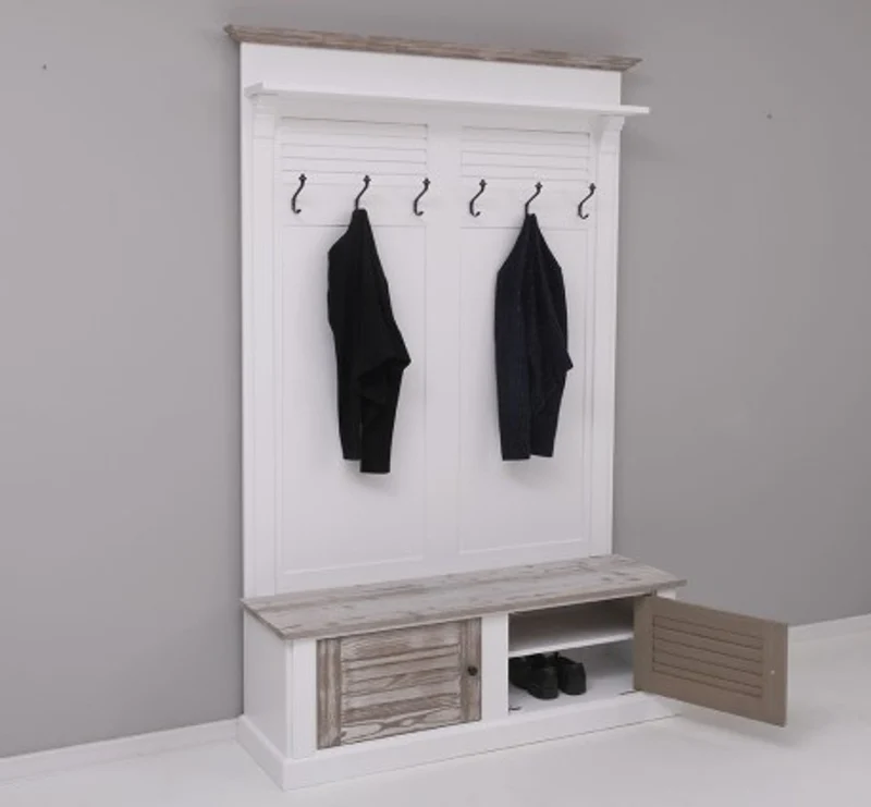 Casa Padrino Garderobe im Landhausstil mit 2 Türen, 140 x 41 x 210 cm