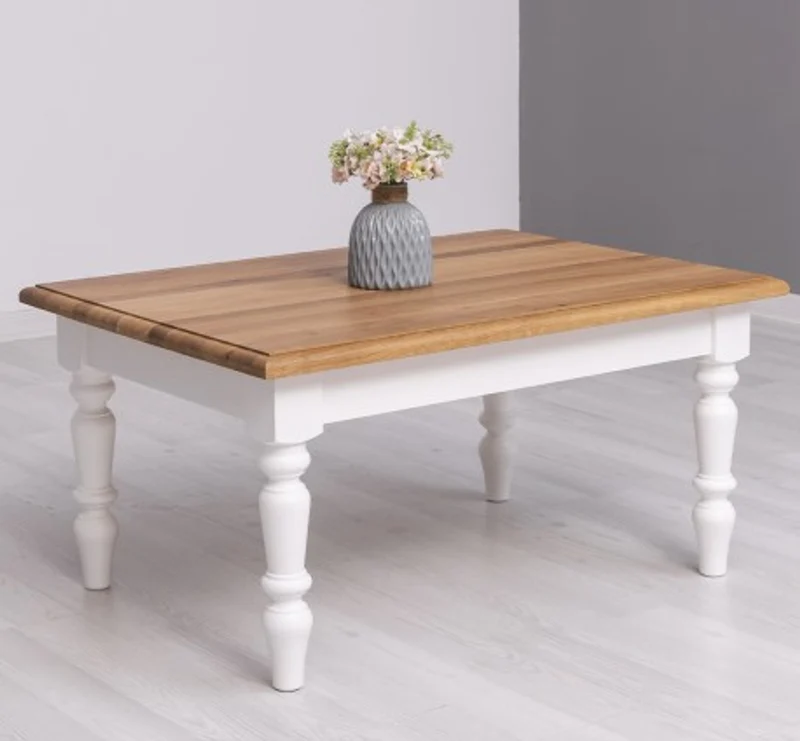 Casa Padrino Couchtisch im Landhausstil mit Eichenholzplatte, 90 x 65 x 45 cm
