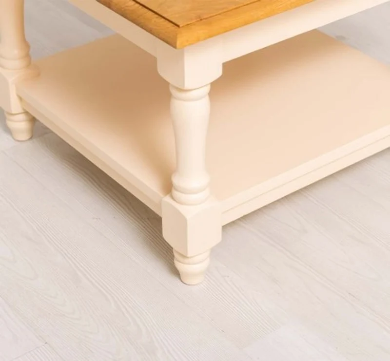Casa Padrino Couchtisch im Landhausstil mit Eichenholzplatte, 65 x 65 x 45 cm