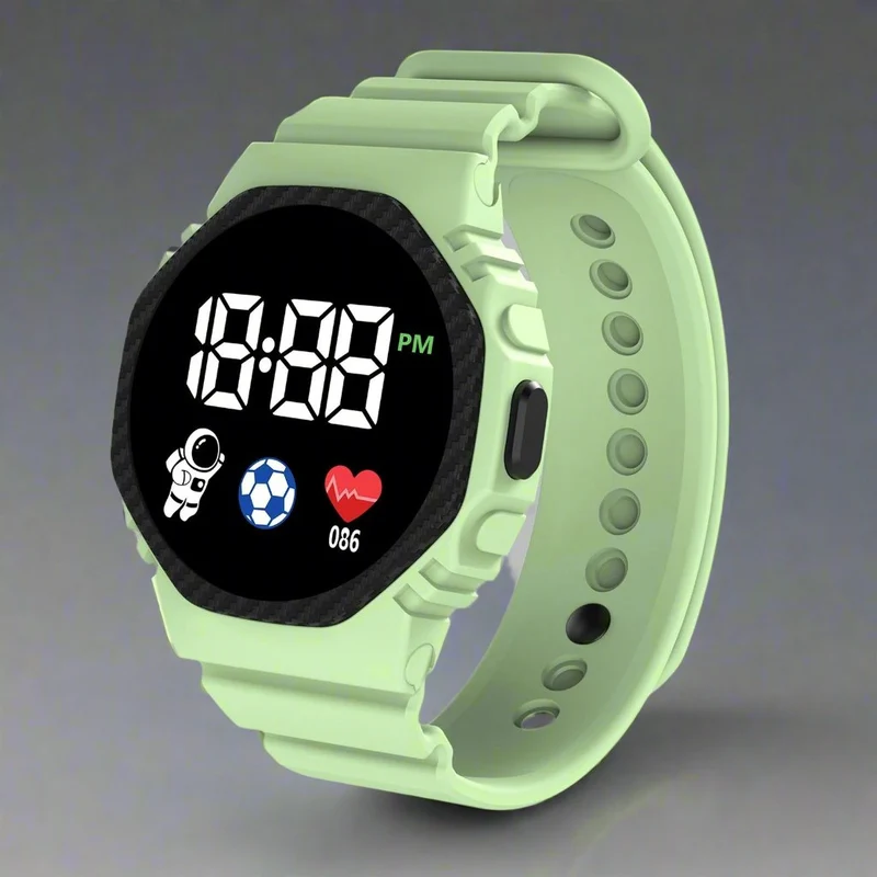 Digitaal Kinderhorloge LED Waterdicht met Kalender Alarm Stopwatch Leerzaam Avontuur voor Jongens Meisjes 4+ Jaar | Sansoti