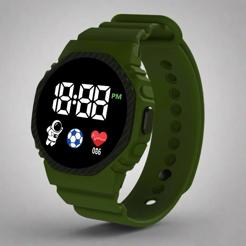 Digitaal Kinderhorloge LED Waterdicht met Kalender Alarm Stopwatch Leerzaam Avontuur voor Jongens Meisjes 4+ Jaar | Sansoti