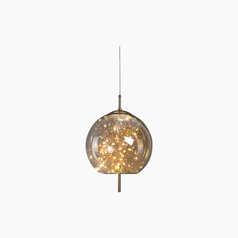 Glazen Hanglamp Sterrenmotief Grijs Amber Verstelbaar Licht Scandinavisch Design Eetkamer Woonkamer Sfeerverlichting | Sansoti
