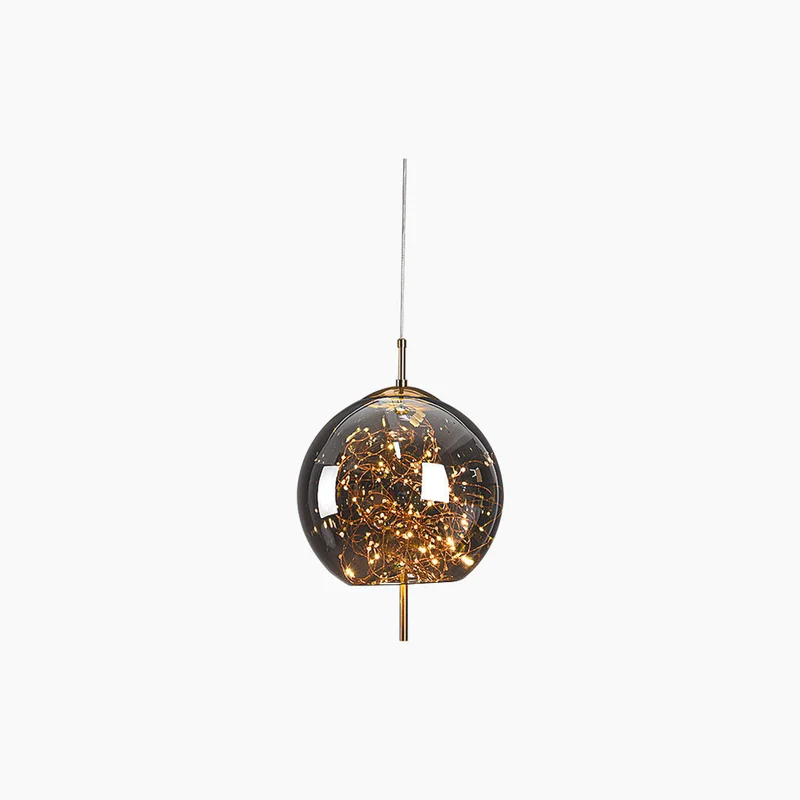 Glazen Hanglamp Sterrenmotief Grijs Amber Verstelbaar Licht Scandinavisch Design Eetkamer Woonkamer Sfeerverlichting | Sansoti