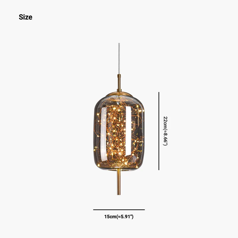 Glazen Hanglamp Sterrenmotief Grijs Amber Verstelbaar Licht Scandinavisch Design Eetkamer Woonkamer Sfeerverlichting | Sansoti
