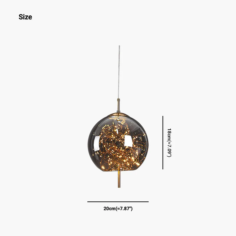 Glazen Hanglamp Sterrenmotief Grijs Amber Verstelbaar Licht Scandinavisch Design Eetkamer Woonkamer Sfeerverlichting | Sansoti