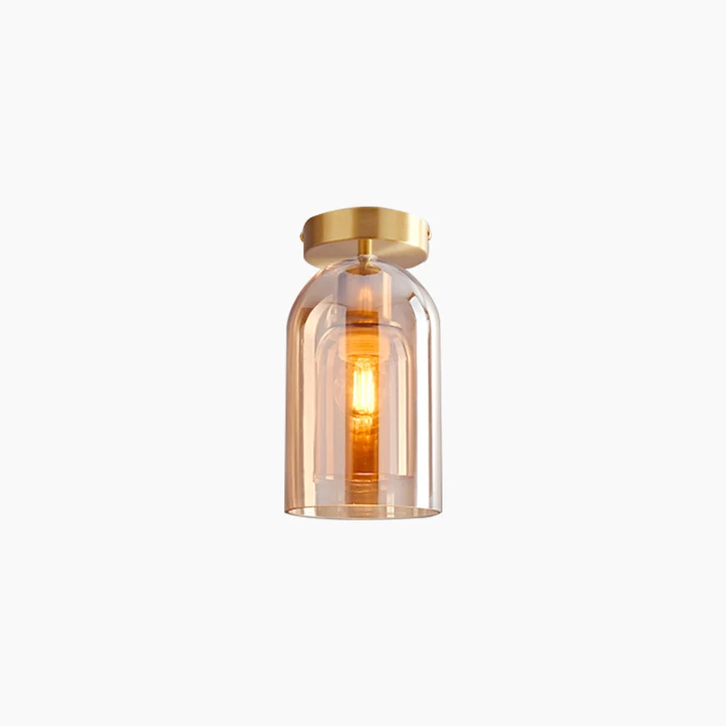Plafondlamp Semi-Flush Glazen Bol Metalen Armatuur LED Dimbaar Woonkamer Hal Entree Warm Licht Modern | Sansoti