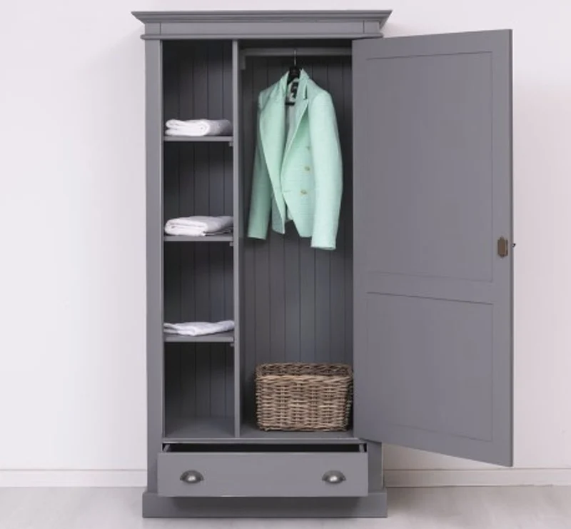 Casa Padrino Kleiderschrank im Landhausstil mit 1 Tür und 1 Schublade, 103 x 59 x 200 cm