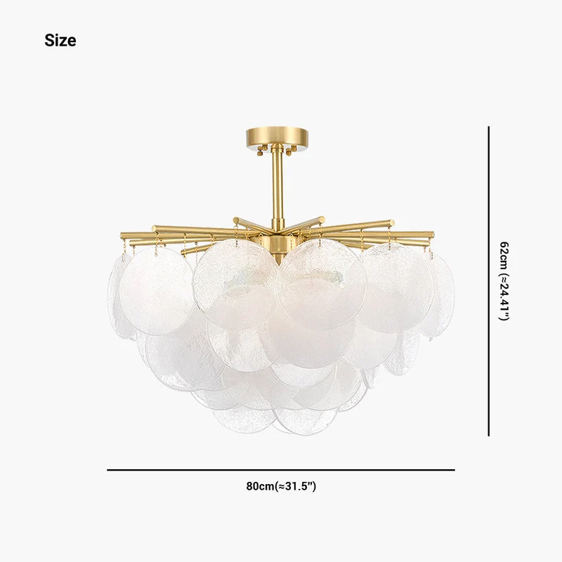 Glazen Kroonluchter Wit Goud Ronde Schijven Woonkamer Eetkamer Slaapkamer LED Verlichting Modern Design | Sansoti