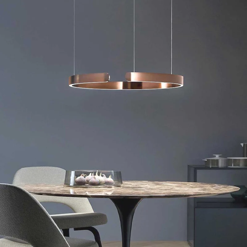 Kroonluchter LED Ringen Dimbaar met Afstandsbediening Zwart Goud Wit Modern Design voor Woonkamer Eetkamer | Sansoti