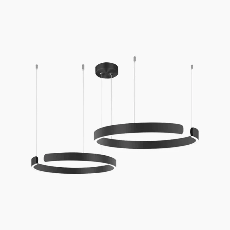 Kroonluchter LED Ringen Dimbaar met Afstandsbediening Zwart Goud Wit Modern Design voor Woonkamer Eetkamer | Sansoti