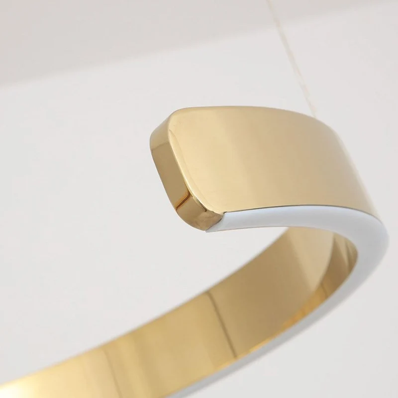 Kroonluchter LED Ringen Dimbaar met Afstandsbediening Zwart Goud Wit Modern Design voor Woonkamer Eetkamer | Sansoti