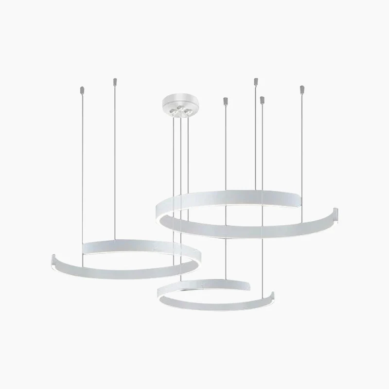 Kroonluchter LED Ringen Dimbaar met Afstandsbediening Zwart Goud Wit Modern Design voor Woonkamer Eetkamer | Sansoti