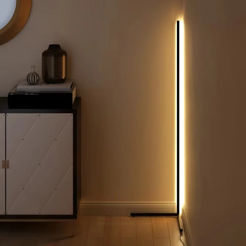 Staande Lamp LED Dimbaar 3 Lichtkleuren Afstandsbediening 142cm Aluminium Hoeklamp Woonkamer Slaapkamer 3000K 4000K 6000K Sfeerverlichting Zwart Wit | Sansoti