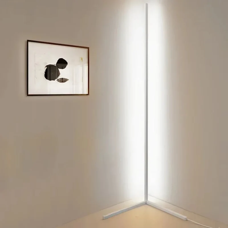 Staande Lamp LED Dimbaar 3 Lichtkleuren Afstandsbediening 142cm Aluminium Hoeklamp Woonkamer Slaapkamer 3000K 4000K 6000K Sfeerverlichting Zwart Wit | Sansoti