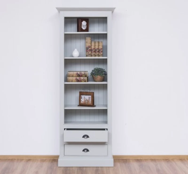 Casa Padrino Bücherregal im Landhausstil mit 2 Schubladen, 79 x 39 x 210 cm