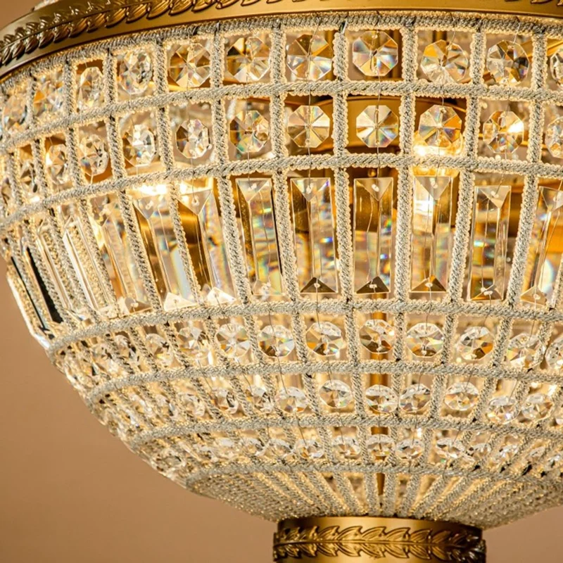 Casa Padrino Luxus Kristall Kronleuchter Gold Ø 34 x H. 80 cm - Prunkvoller Kronleuchter mit Kristallkugel