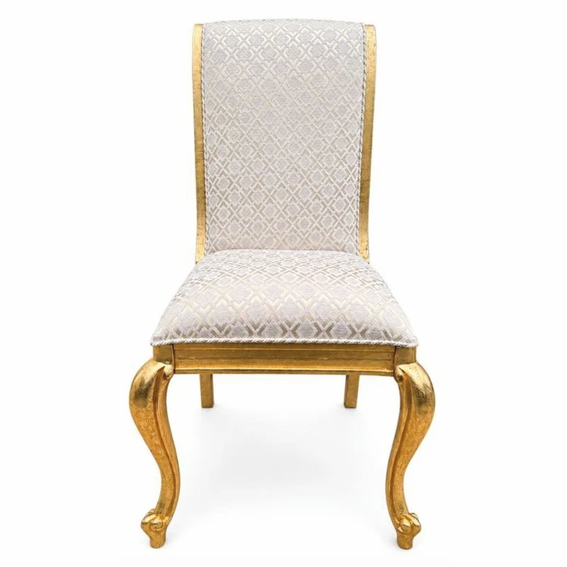Casa Padrino Luxus Barock Esszimmer Stuhl 6er Set Weiß / Gold - Prunkvolle Barock Esszimmer Möbel
