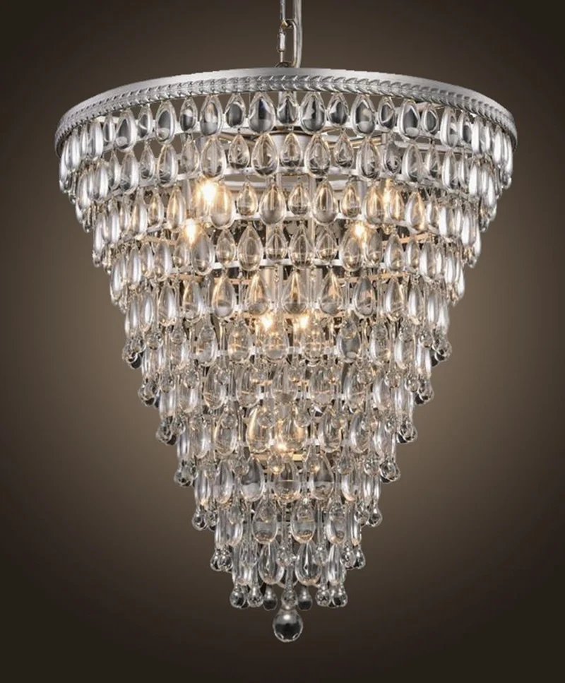 Casa Padrino Luxus Kronleuchter Silber Ø 61 x H. 65 cm - Kristall Lüster mit Glastropfen