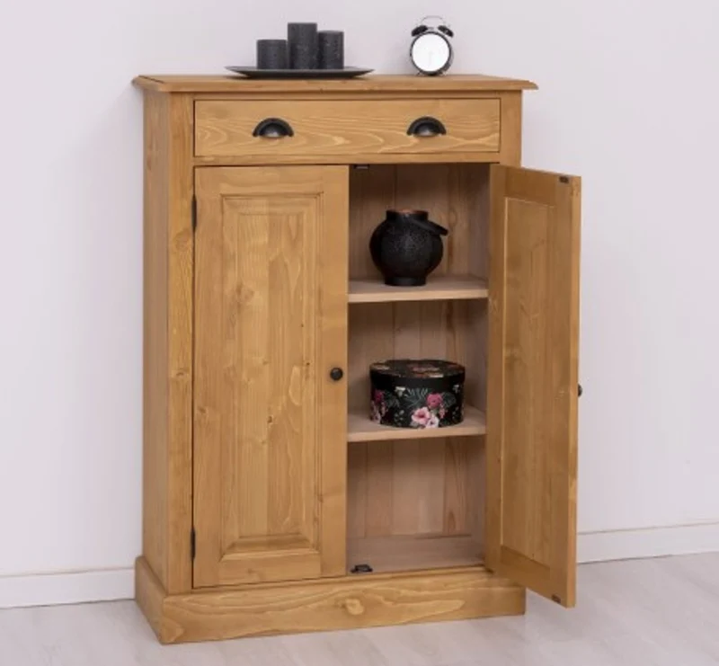 Casa Padrino Schrank im Landhausstil mit 2 Türen und 1 Schublade, 85 x 35 x 120 cm