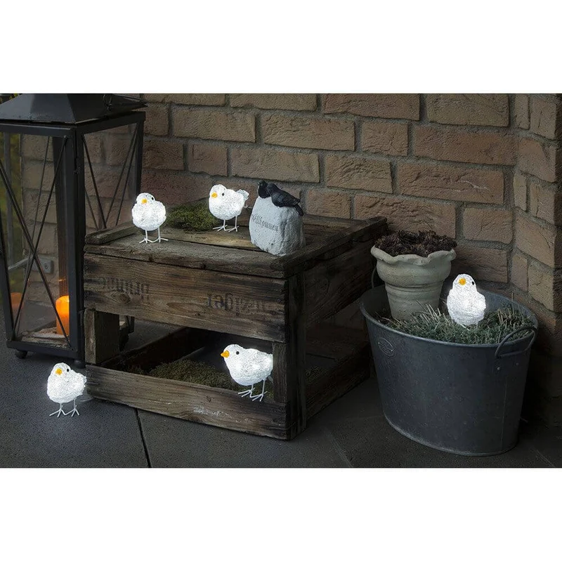 LED Acryl Vögel 5er-Set 40 Kaltweiß 24V