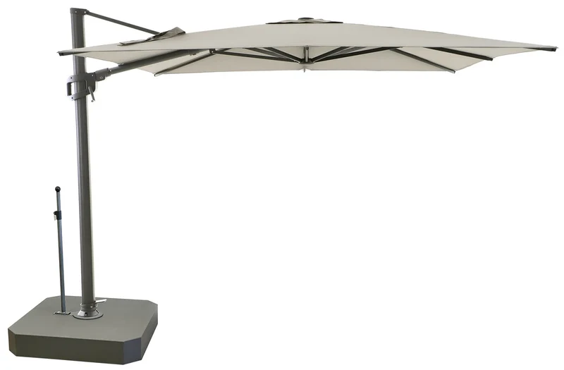 Casa Padrino Luxus Ampelschirm Anthrazit / Grau - Quadratischer Freiarm Sonnenschirm mit 360 Grad Drehfuß - 300 x 300 cm