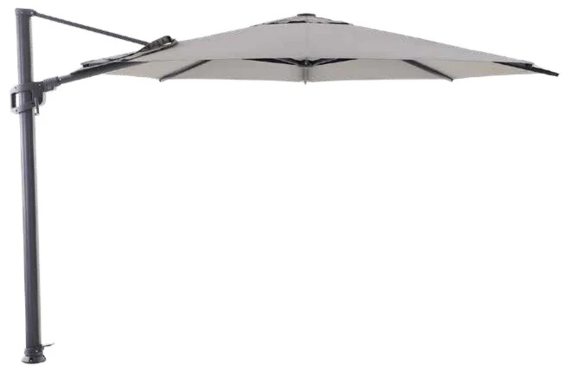 Casa Padrino Luxus Ampelschirm Anthrazit / Grau - Quadratischer Freiarm Sonnenschirm mit 360 Grad Drehfuß - 300 x 300 cm