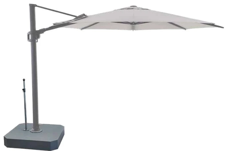 Casa Padrino Luxus Ampelschirm Anthrazit / Grau - Quadratischer Freiarm Sonnenschirm mit 360 Grad Drehfuß - 300 x 300 cm