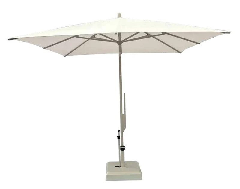 Casa Padrino Luxus Sonnenschirm Champagne / Beige - Quadratischer Gartenschirm mit Aluminium Mast und Polyacryl Bezug - 250 x 250 cm