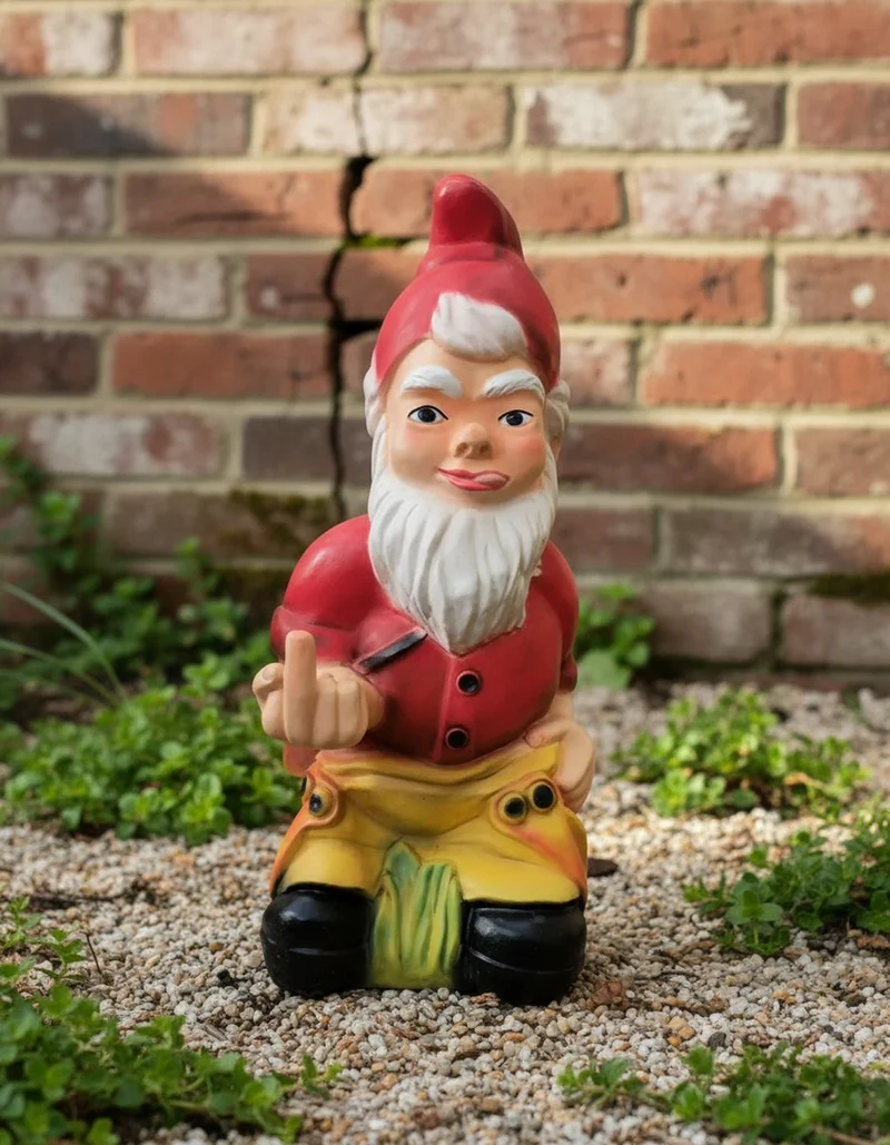 Casa Padrino Luxus Deko Skulptur Gartenzwerg Fick H. 75 cm - Deko Skulptur - Deko Figur - Tierfigur - Gartendeko