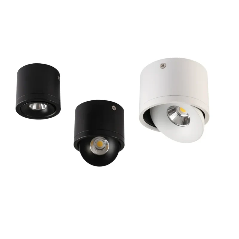 Opbouw Plafondspot LED Dimbaar Draaibaar Aluminium Wit Zwart Woonkamer Keuken Kantoor | Sansoti