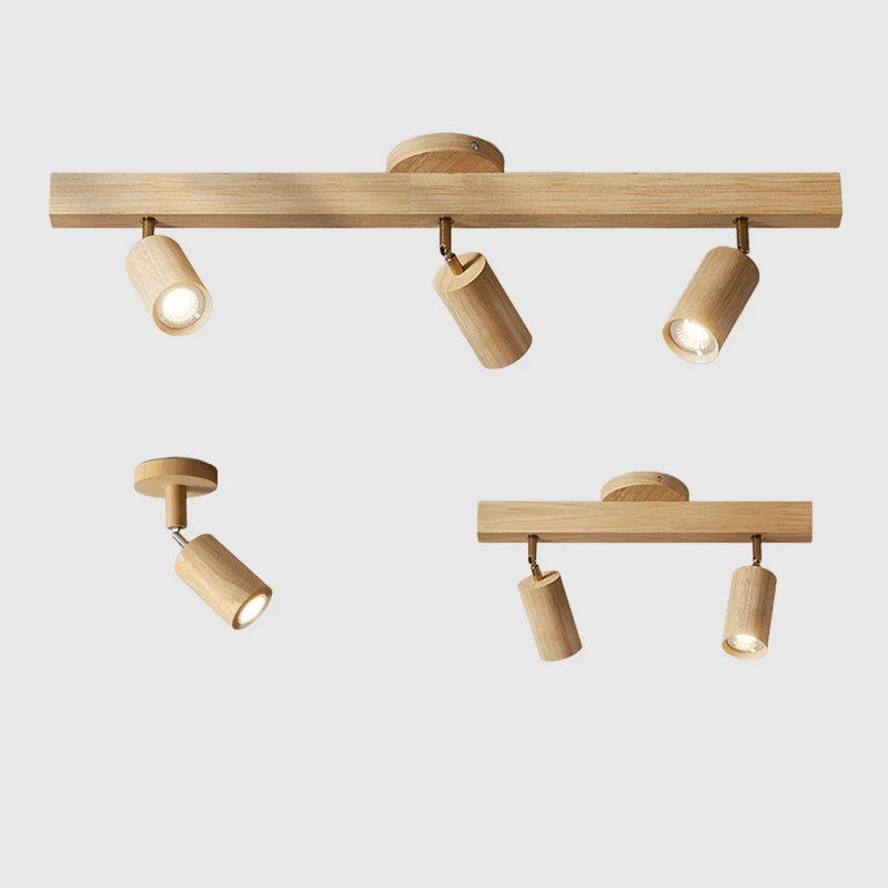 Railspot Keuken 3 Spots Massief Hout Wit Eik Noten Rail 100 cm Individueel Richtbaar Opbouw Plafondmontage Warm Wit | Sansoti