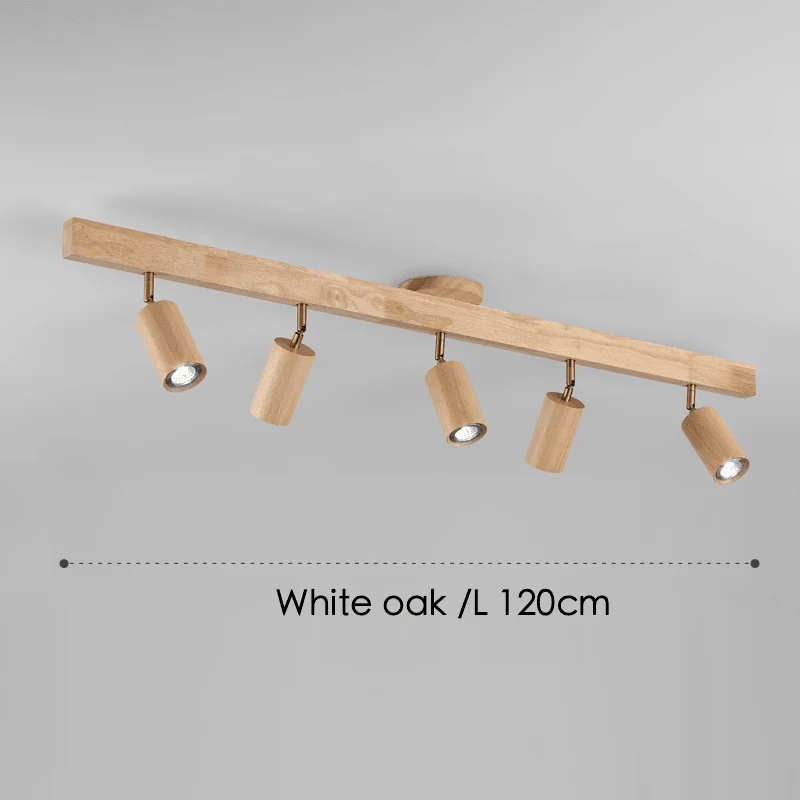 Railspot Keuken 3 Spots Massief Hout Wit Eik Noten Rail 100 cm Individueel Richtbaar Opbouw Plafondmontage Warm Wit | Sansoti