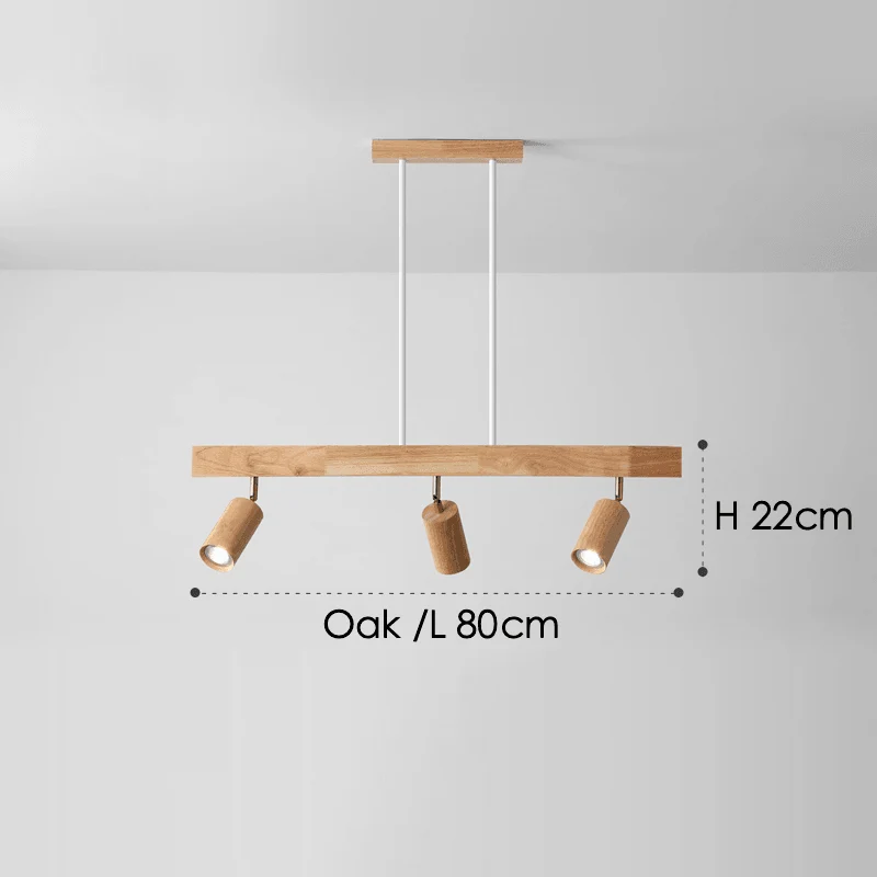 Railspot Keuken 3 Spots Massief Hout Wit Eik Noten Rail 100 cm Individueel Richtbaar Opbouw Plafondmontage Warm Wit | Sansoti