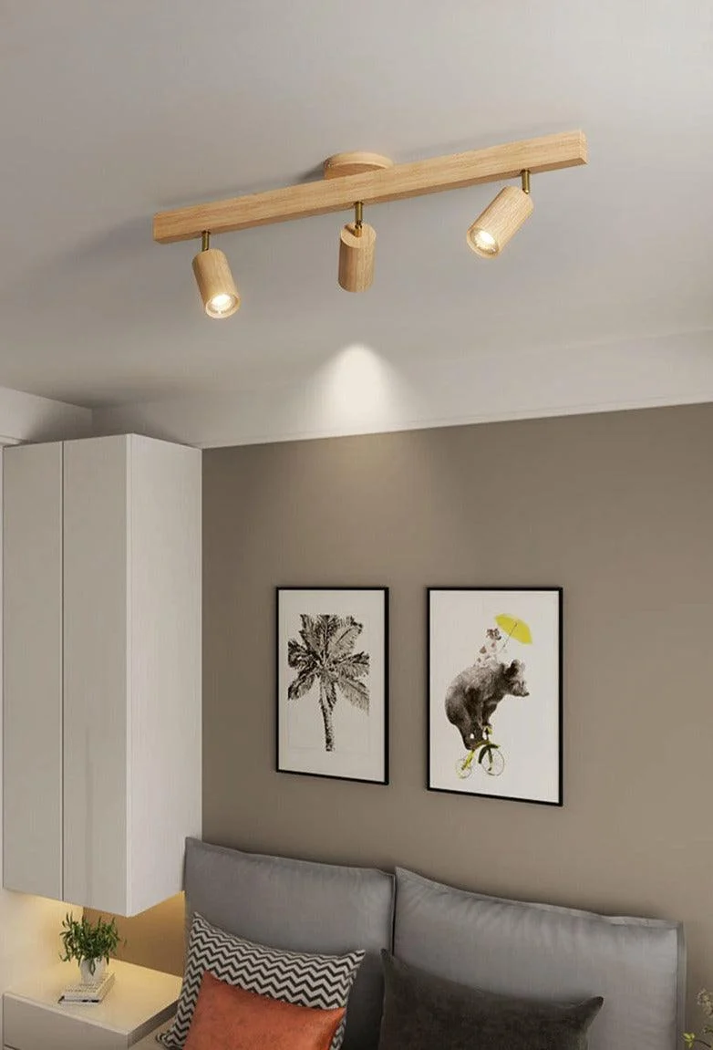 Railspot Keuken 3 Spots Massief Hout Wit Eik Noten Rail 100 cm Individueel Richtbaar Opbouw Plafondmontage Warm Wit | Sansoti