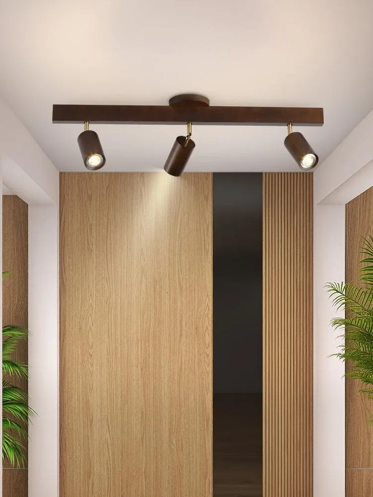 Railspot Keuken 3 Spots Massief Hout Wit Eik Noten Rail 100 cm Individueel Richtbaar Opbouw Plafondmontage Warm Wit | Sansoti