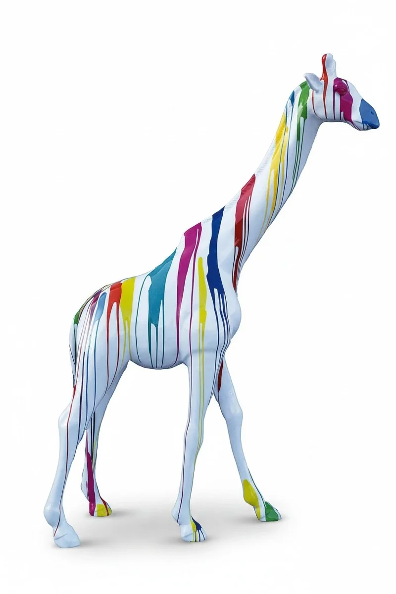 Casa Padrino Luxus Deko Skulptur Giraffe Trash H. 230 cm - Riesige Gartenskulptur - Lebensgroße Skulptur - XXL Deko Skulptur - XXL Deko Figur