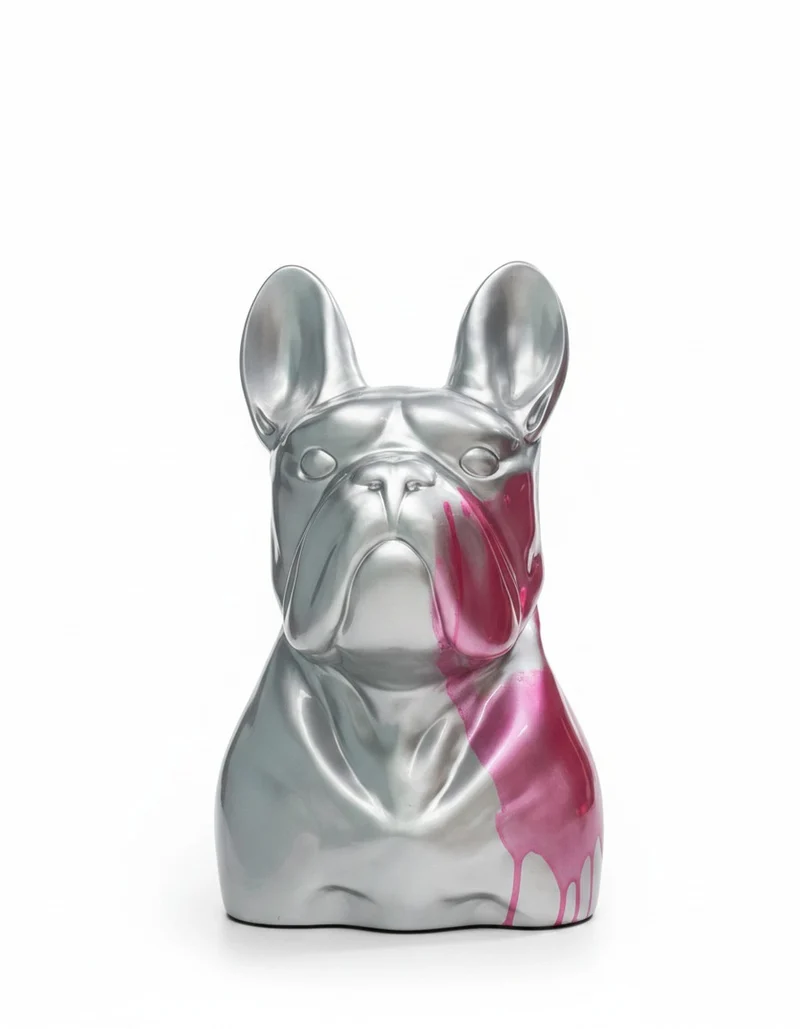 Casa Padrino Luxus Deko Skulptur Hund Riesige Sitzend Bulldogge Gold H. 250 cm - Riesige Gartenskulptur - Lebensgroße Skulptur - XXL Deko Skulptur - XXL Deko Figur