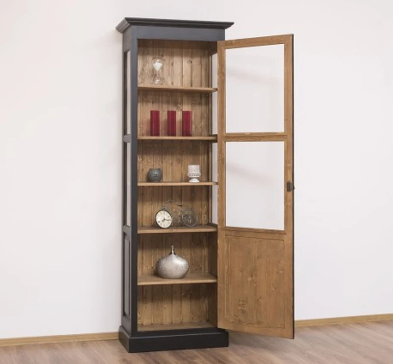 Casa Padrino Vitrine im Landhausstil mit 1 Tür, 75 x 40 x 220 cm