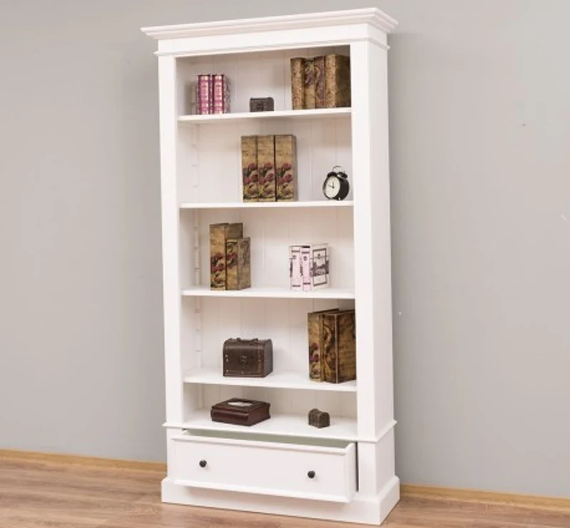 Casa Padrino Bücherregal im Landhausstil mit 1 Schublade, 100 x 32 x 195 cm