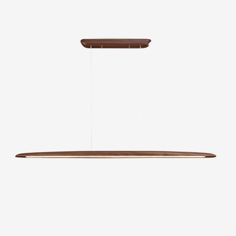 LED hanglamp hout lineair warm wit eettafel woonkamer kantoor minimalistisch Japandi design dimbaar keuken eiland verlichting | Sansoti