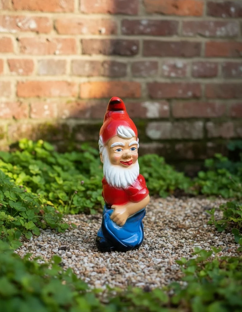 Casa Padrino Luxus Deko Skulptur Gartenzwerg Unhöflicher H. 75 cm - Deko Skulptur - Deko Figur - Tierfigur - Gartendeko