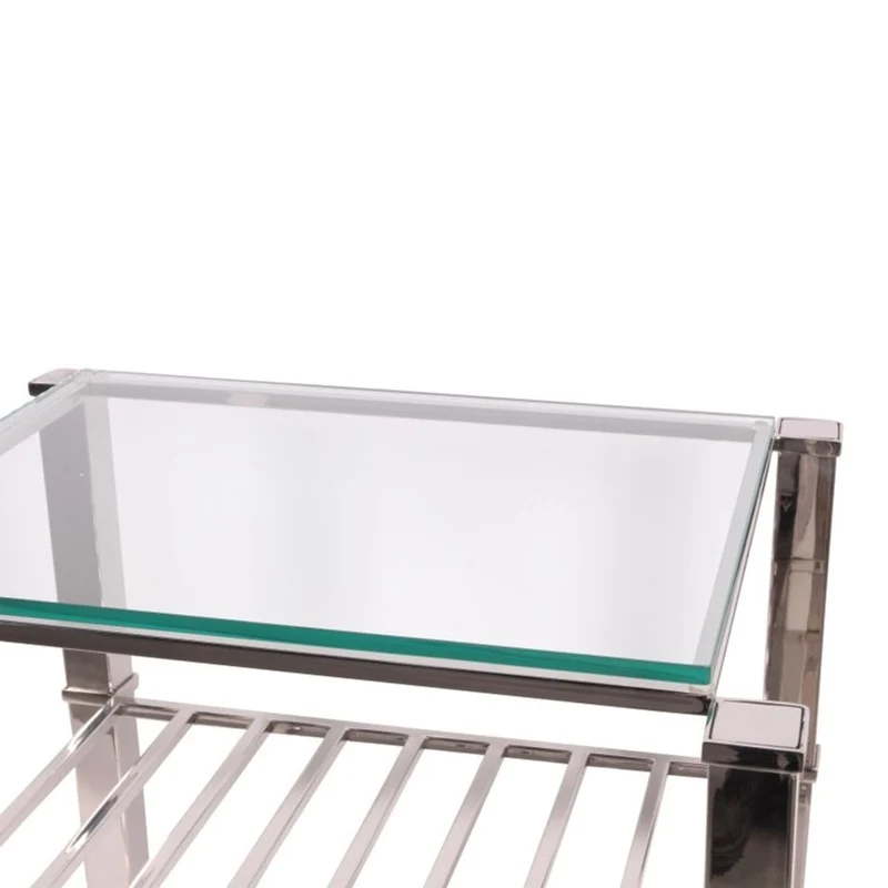 Casa Padrino Luxus Weinregal Silber 60 x 50 x H. 75 cm - Weinständer mit Glasablage - Gastronomie Accessoires