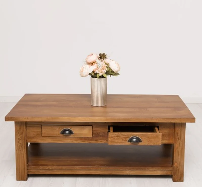 Casa Padrino Couchtisch im Landhausstil mit 2 Schubladen, 120 x 65 x 45 cm