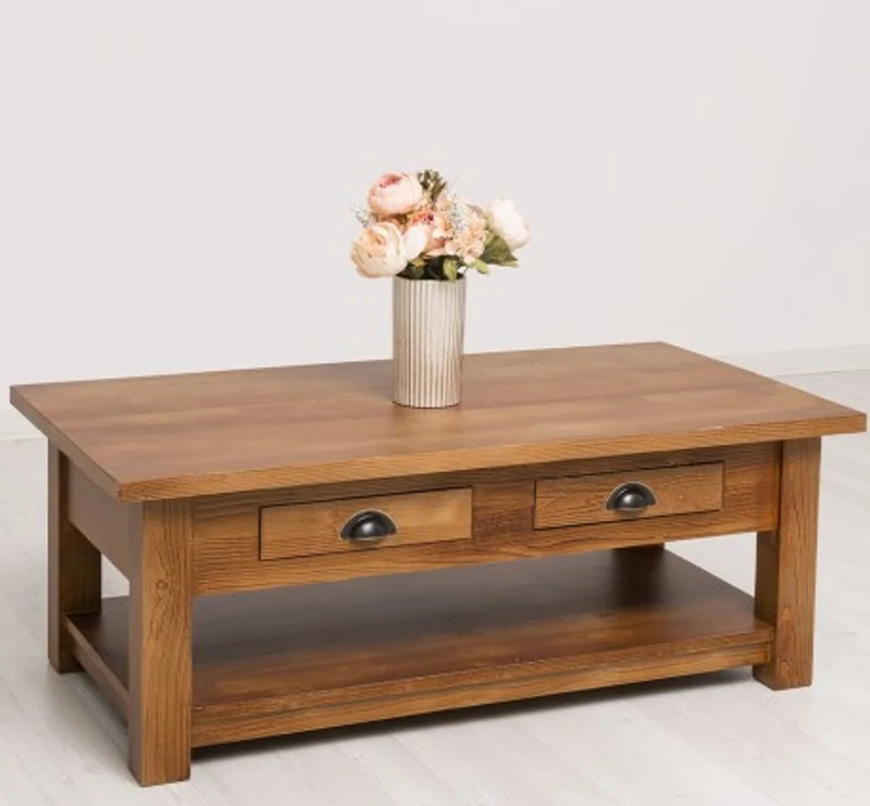 Casa Padrino Couchtisch im Landhausstil mit 2 Schubladen, 120 x 65 x 45 cm